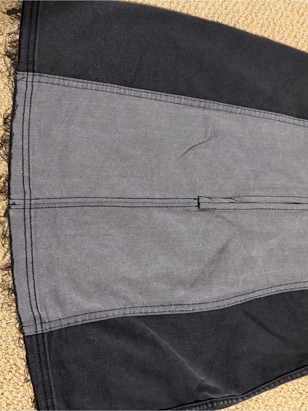 Free People Two-Tone Black and Gray Panel Mini Skirt - Picture 2 of 3